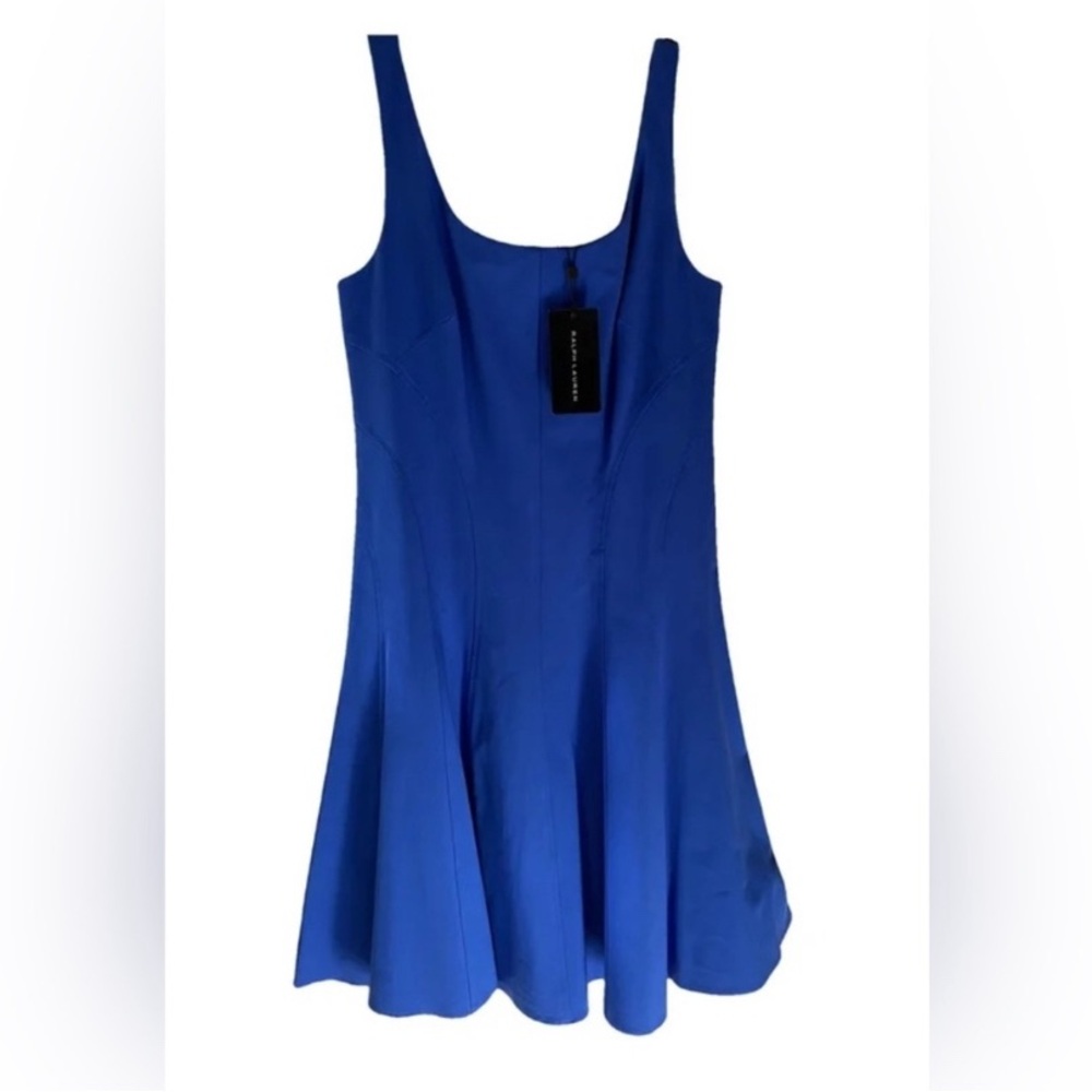 NWT RALPH LAUREN Collection DIAMOND BLUE KNEE LENGTH DRESS. ELEGANT CLASSIC $995